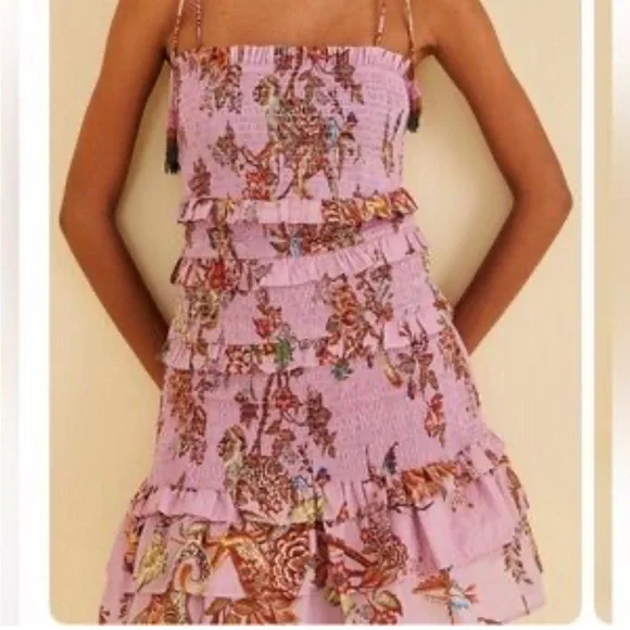 Farm Rio Tiered Purple Dress monkey lilac - Picture 2 of 7